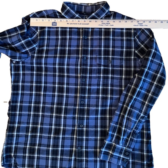 American Eagle Shirt Men's XL Blue Plaid Long Sleeve Button down Slim Fit Cotton - Picture 5 of 10